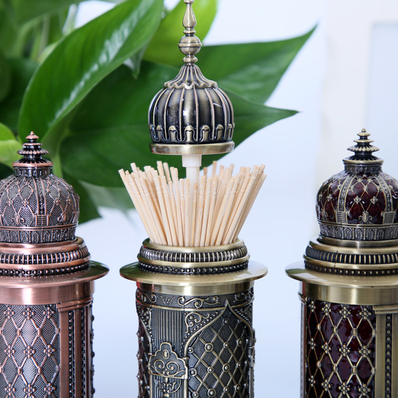 牙签盒餐厅创意杯欧棉签牙签筒 自动按压中式R复古牙签罐高档家用,收纳整理,牙签盒,淘宝优惠券,粉丝福利购,淘宝优惠卷