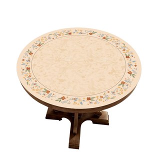 法式 轻奢高雅孔雀圆形皮革餐桌垫防水防油高级感T圆桌垫茶几台桌