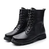 战靴男特种兵作战鞋 防水羊毛户外军勾 高帮r钢头钢底男靴子秋冬季