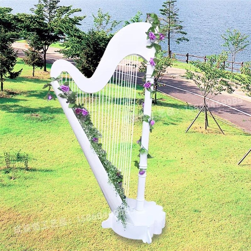 户外庭院园林竖琴j摆件装饰创意景观落地雕塑室外扬琴花架公园摆,家居饰品,户外/庭院摆件,淘宝优惠券,粉丝福利购,淘宝优惠卷