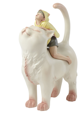 小鸡磕技艺e术品家居创意饰品摆件软装雕塑节日礼品礼物猫将军