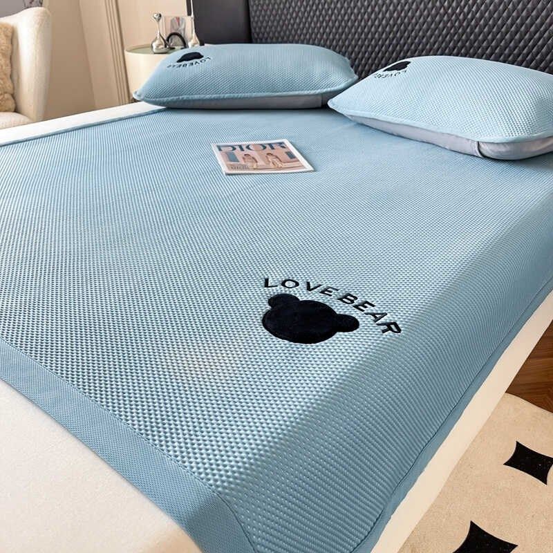 A类夏季冰丝床垫软垫家用榻榻米凉感垫子单人薄款V防滑凉席三件套,床上用品,冰丝席,淘宝优惠券,粉丝福利购,淘宝优惠卷