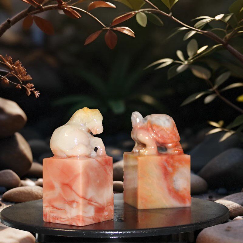 精品落款压角章文房四宝姓v名压脚手工篆刻老挝石料寿山芙蓉石闲