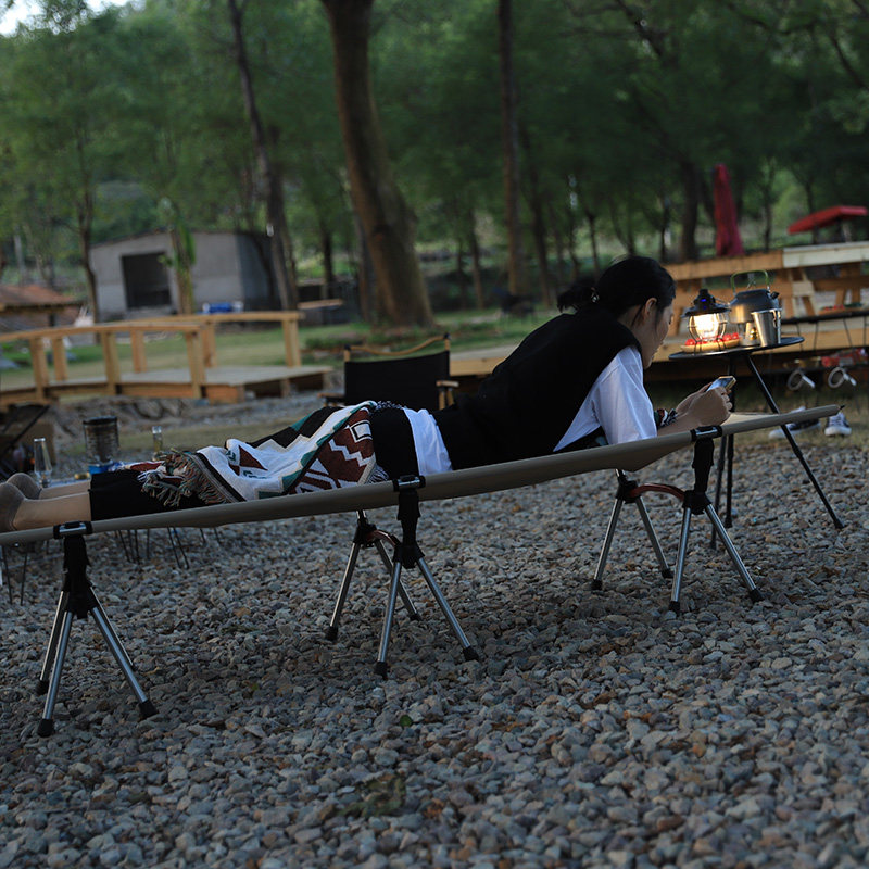 户外露营折叠行军床便携式t超轻铝合金露营床野外自驾办公室午休
