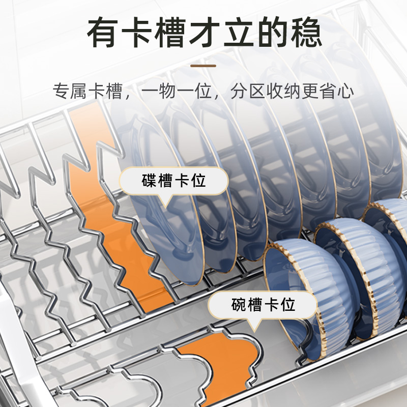 厨房不锈钢碗碟收纳层架碗架沥水架家用台I面滤水架放碗盘碗筷置
