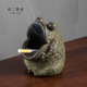 陶瓷烟灰缸防飞j灰轻奢复古办公室家用大号创意个性 潮流可爱摆件