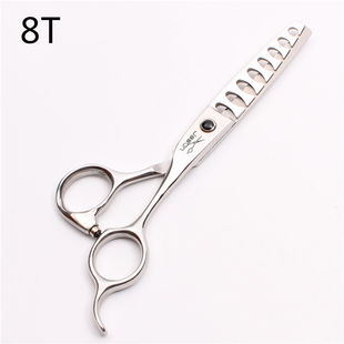 杰森6寸8齿440C美发剪刀理发剪牙剪鱼骨剪发廊专业U打薄剪去发50%