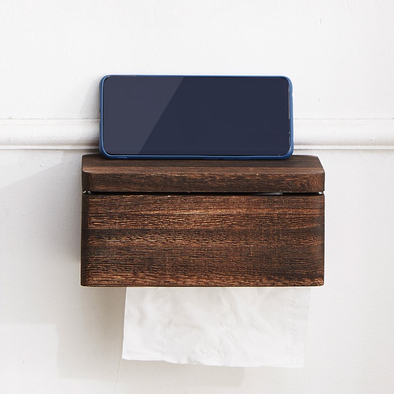 实木纸巾盒厕所卫生间擦手抽纸盒壁挂式置物架中R式家用餐桌收纳