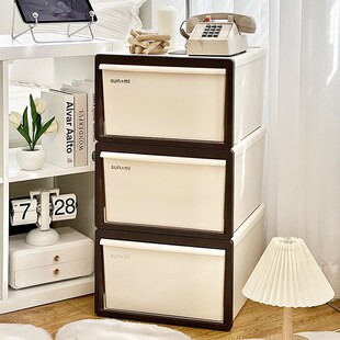 家用收纳箱套装多层大容量床头柜宿舍卧室衣物被子储存.收纳盒箱