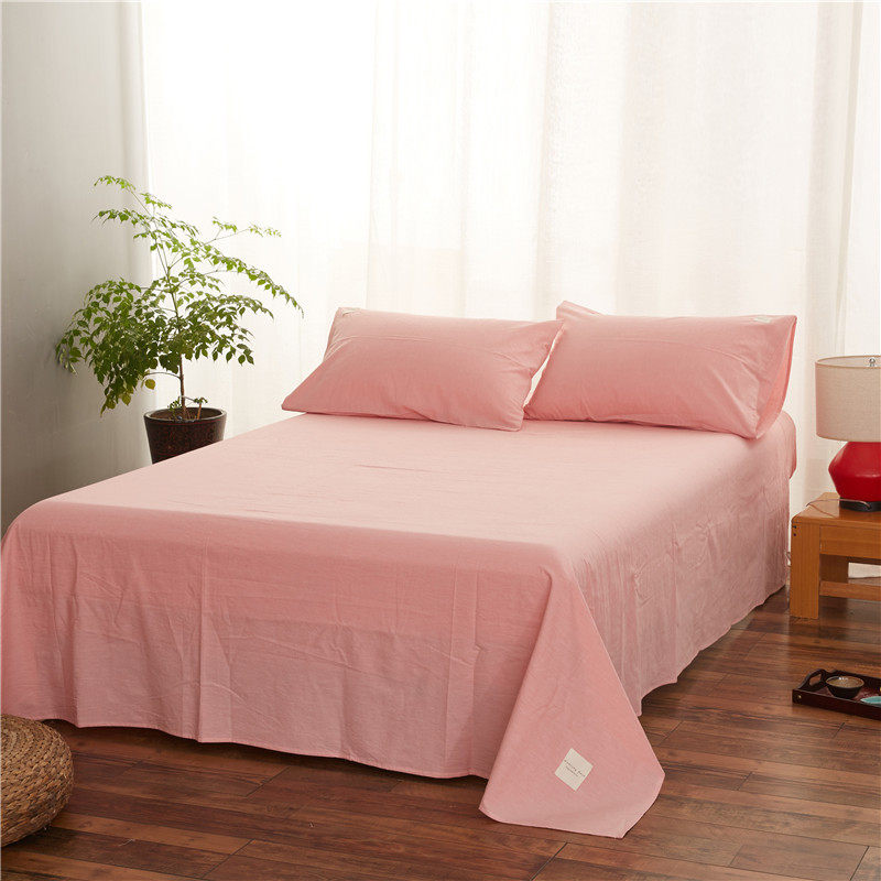 裸睡全棉水洗棉纯h色床单单人学生宿舍0.9m床双人1.5米床1.8m2米