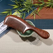 结婚檀木梳子套装 一对镜子女陪z嫁梳妆刻字送新娘朋友礼物对梳订