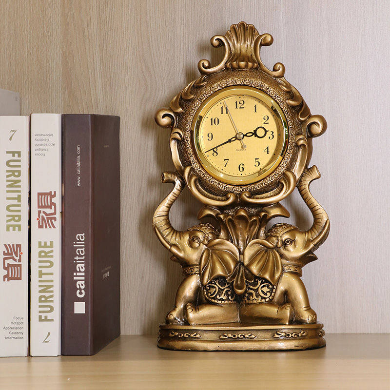 小象时钟客厅摆放大象钟表台式家用座钟欧式复古摆件摆钟轻奢,家居饰品,座钟,淘宝优惠券,粉丝福利购,淘宝优惠卷