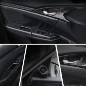 适用于十代思域内饰n车门改装 碳纤纹内扶手门碗贴两厢思域车内装