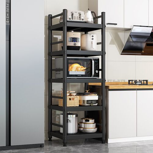 钢制厨房夹缝置物架加厚多层落地收纳架锅架橱柜侧窄缝Z隙微波炉