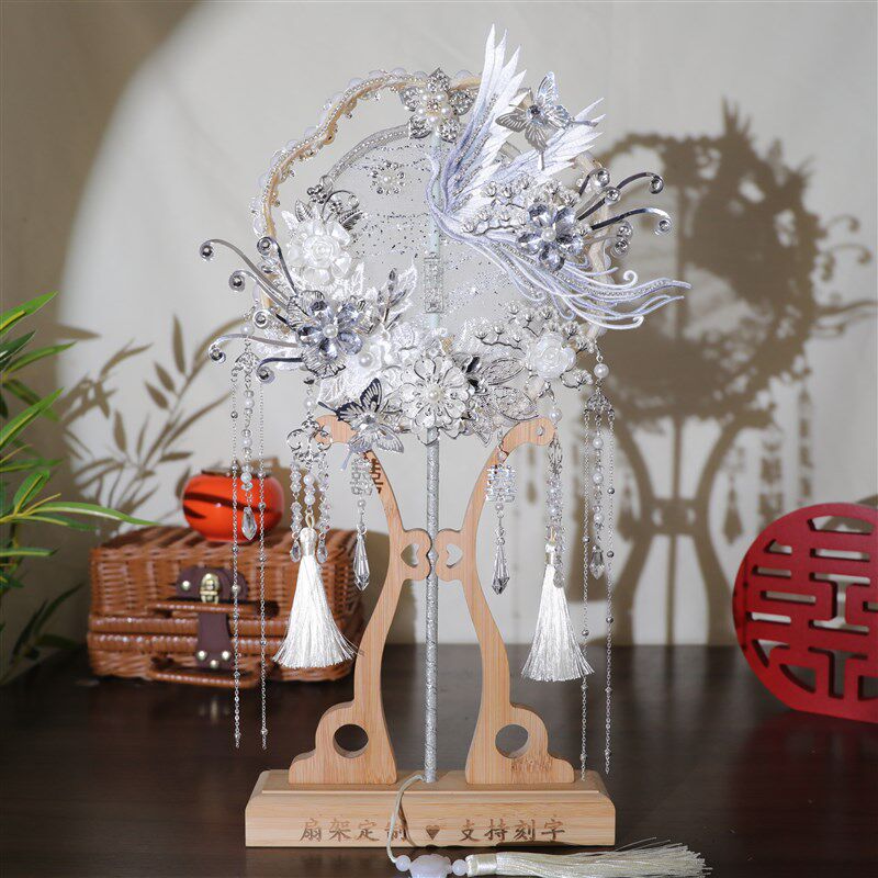 团扇新娘结婚gdiy材料包手工成品秀禾喜扇高级新婚礼物重工婚扇子