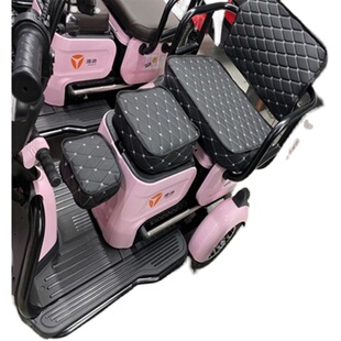 适用台铃C5电动三轮车座套D防水皮革坐垫套亚麻布料