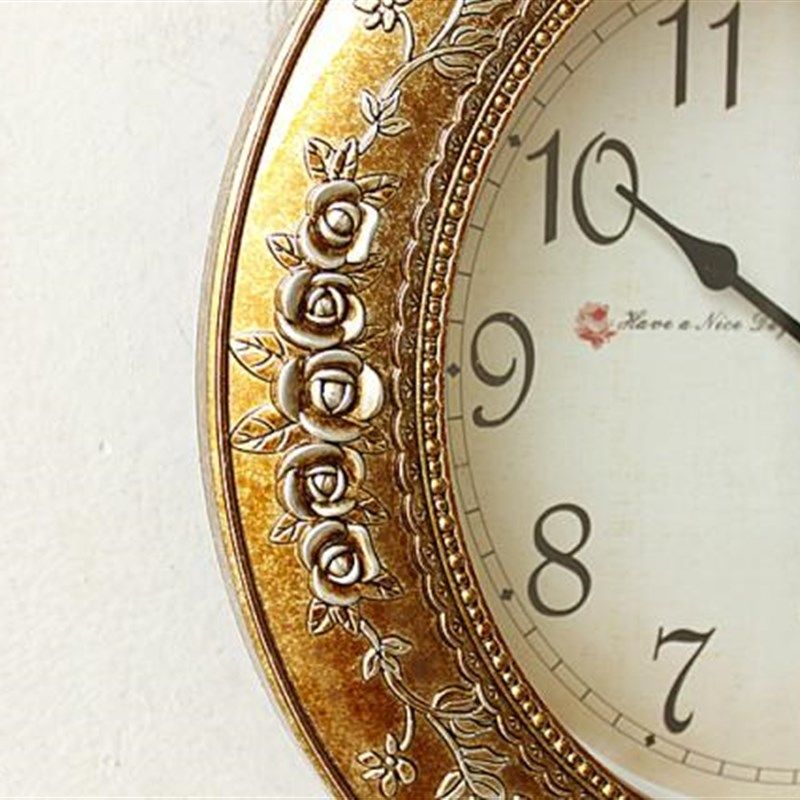 欧式客厅挂钟田园卧室钟表 y大号客厅静音挂钟摇摆创意挂钟时钟