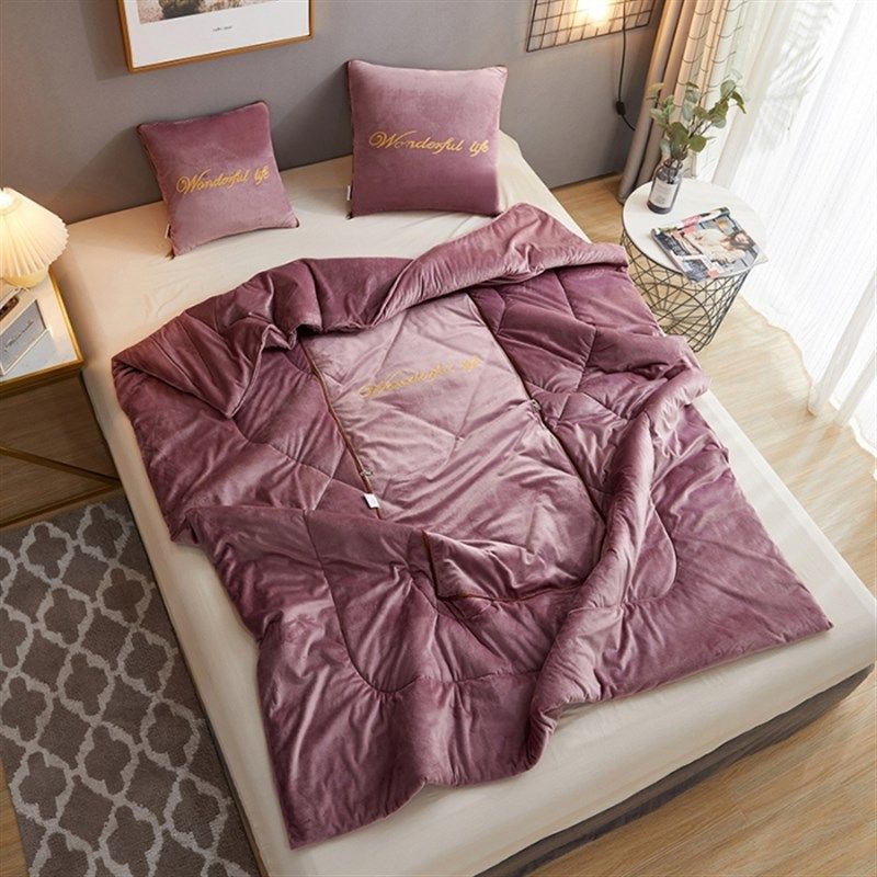 办公室枕头被子二合一午休毯子汽车抱毛巾绣两R用折叠靠枕被午睡,居家布艺,抱枕被,淘宝优惠券,粉丝福利购,淘宝优惠卷