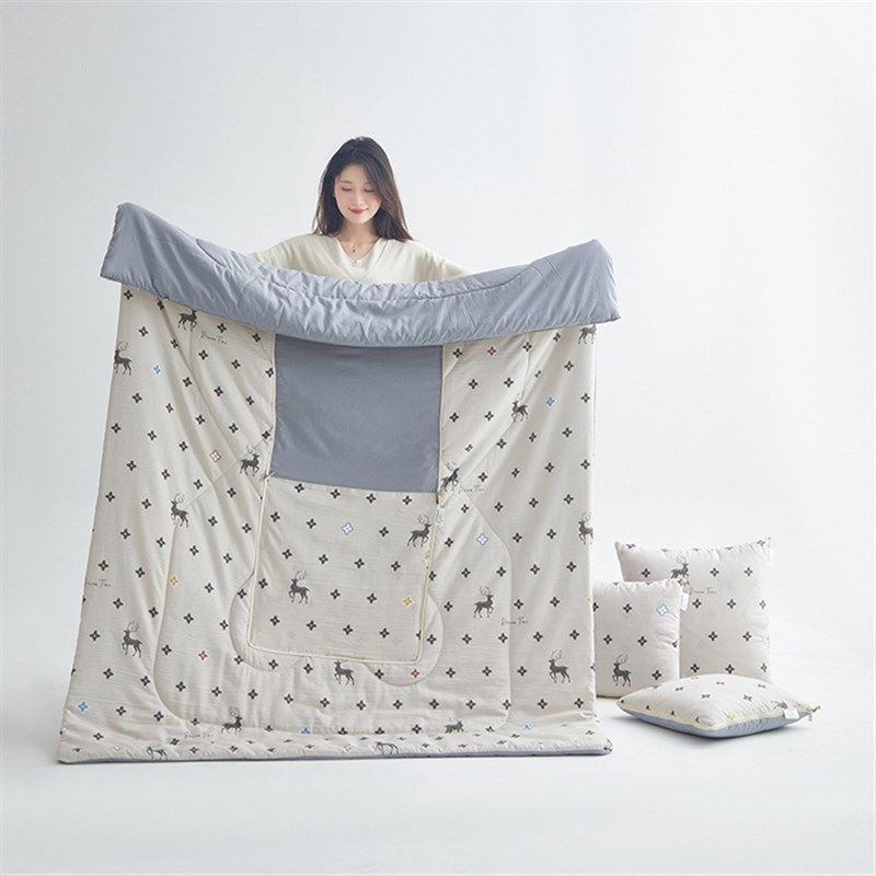 全棉泡芙棉抱枕被子两用沙发办公B室午睡被午休盖毯汽车纯棉空调,居家布艺,靠垫/抱枕,淘宝优惠券,粉丝福利购,淘宝优惠卷