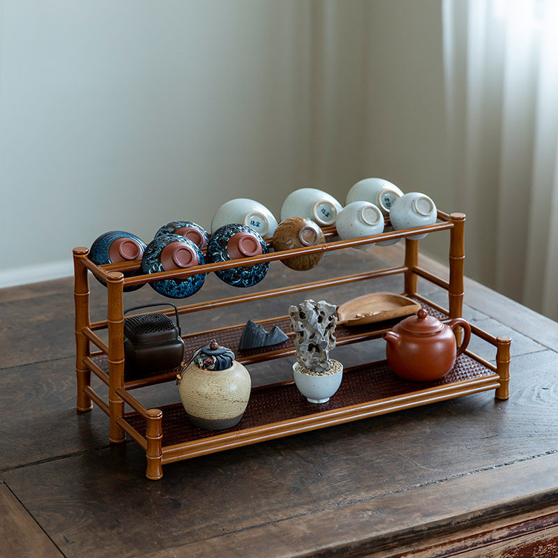 艳库/茶具收纳架双层茶壶架功y夫茶具展示架茶杯沥水架桌面置物架,餐饮具,茶具架,淘宝优惠券,粉丝福利购,淘宝优惠卷