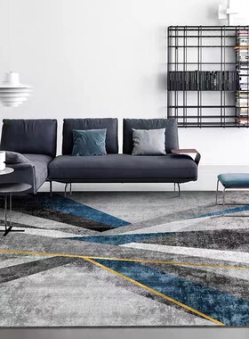 美式客厅地毯轻奢高级风沙发茶几垫灰色耐脏卧室土W耳其地毯大面