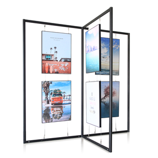 八棱柱画展展示架折叠书画展板y幼儿园书法作品铝合金展板美术摄