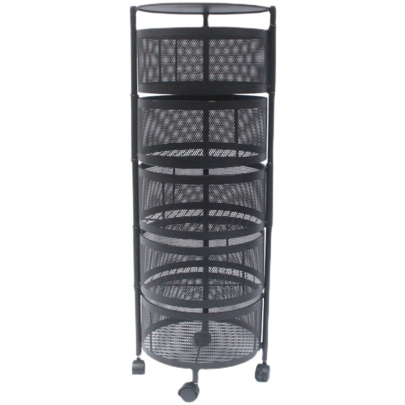 多功能厨房蔬菜置物架圆形落地多C层可旋转菜篮子收纳架果蔬储物