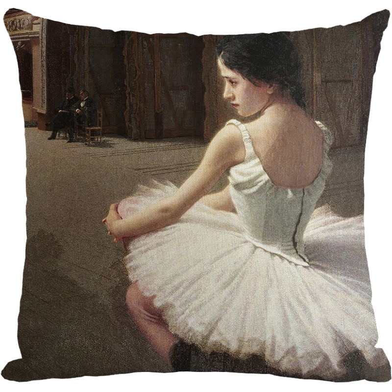 欧式轻奢抱枕套靠垫靠枕美u式复古芭蕾舞钢琴客厅样板房沙发靠背