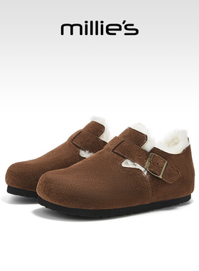 millies妙丽平底雪地靴女冬季新款加绒加厚羊毛大棉鞋保暖休闲鞋