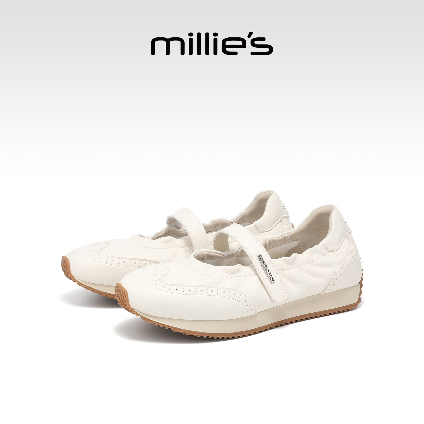MILLIE'S/妙丽浅口玛丽珍鞋女款2026春季新款白色休闲百搭单鞋