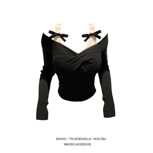 速发今年妹行的漂亮上衣早秋胖款大码新流妹甜辣风蝴蝶结假两件针