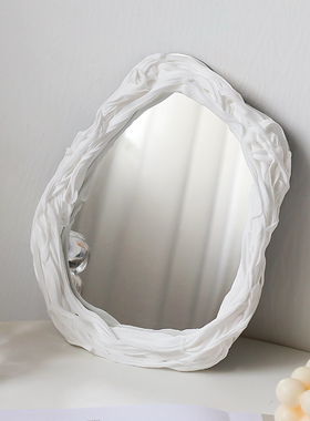 速发克莱因土子饰镜装边框粘蓝材料风桌面化妆镜卧室梳妆台摆件