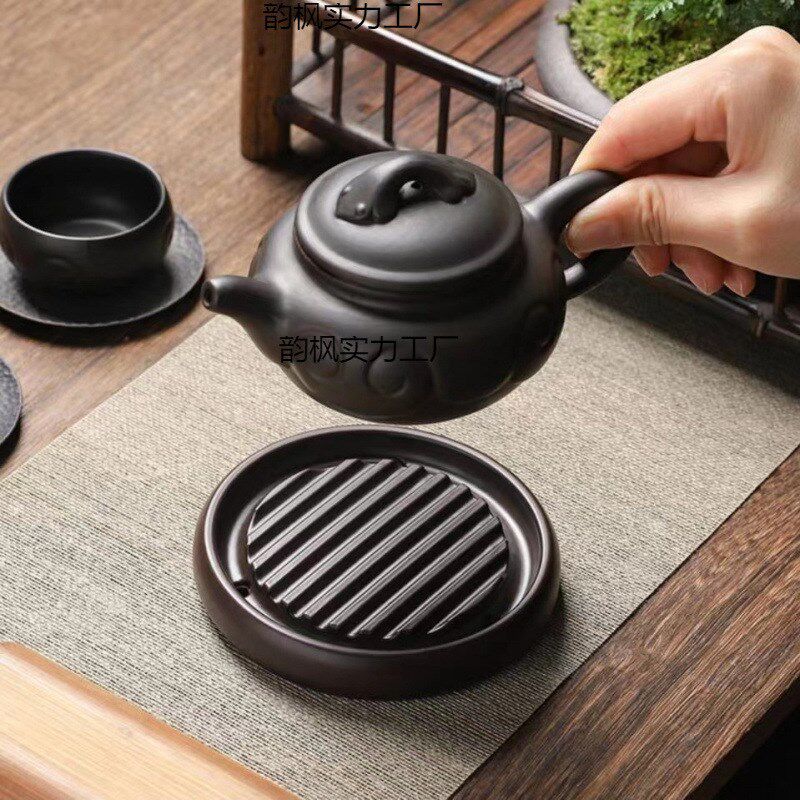 速发电木壶承紫砂壶承托茶杯托隔热养配垫茶壶茶座壶架干泡台底具