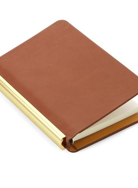 速发A7皮革便携带金属背板活页夹活页记事本小巧口袋本子手账本