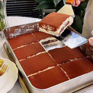 速发提拉米苏盒子不锈钢托盘带盖铁模子包装盒透明盖蛋专糕用盒具