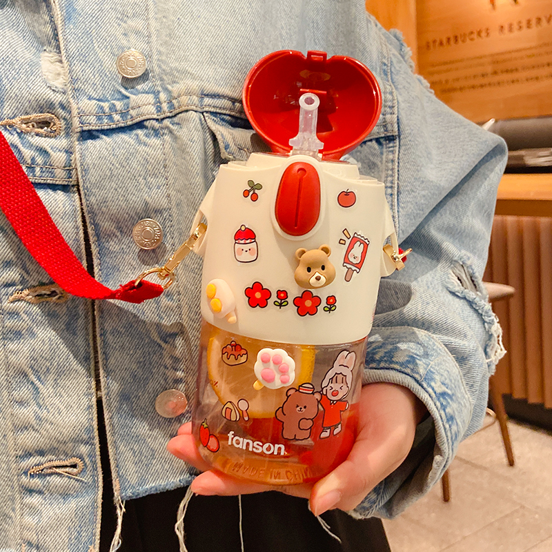 速发水运夏a大容量杯动杯子便携背带吸管学生可爱trit季大水壶