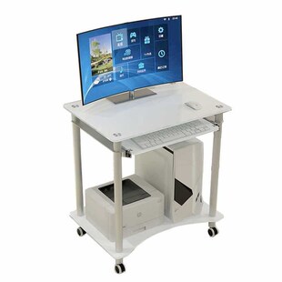 速发迷你卧室单人可移动钢化玻璃电脑台式桌小户型习用单台双层学