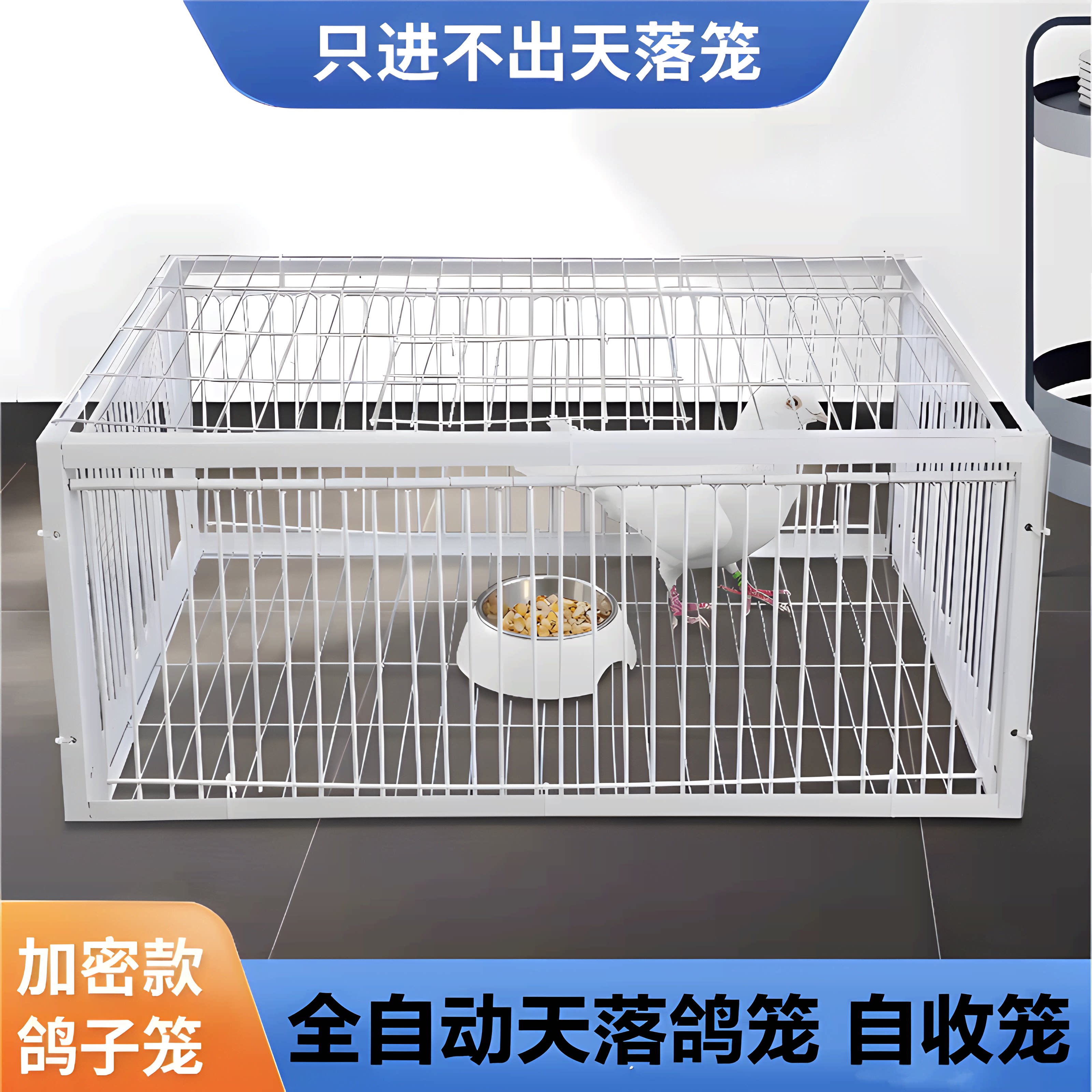 速发捕鸽神器只进不出鸟笼全自动天落笼子撞门抓野外户外收鸽子笼图片