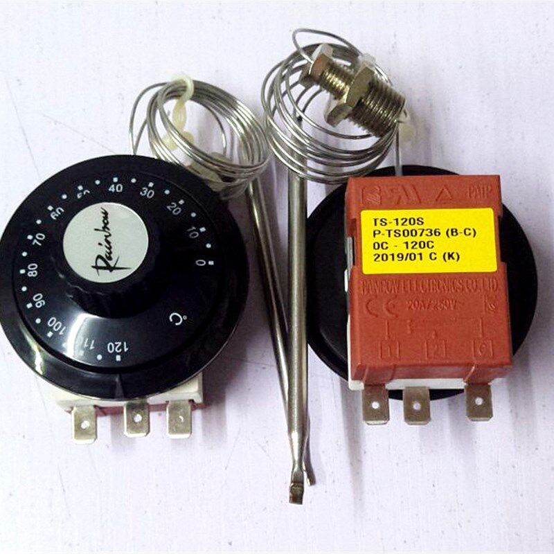 速发彩虹温控器 Row TS-120S R B -C 温度调节开关 20A/250V