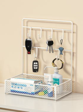 速发玄关收纳摆件户入进门挂钩饰品收纳鞋盒柜创意桌面置物架