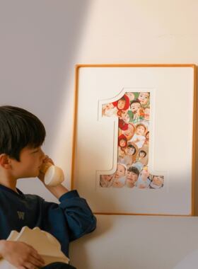一周岁纪念相框1岁宝宝成长周年DIY定制洗照片实木画框儿童挂墙