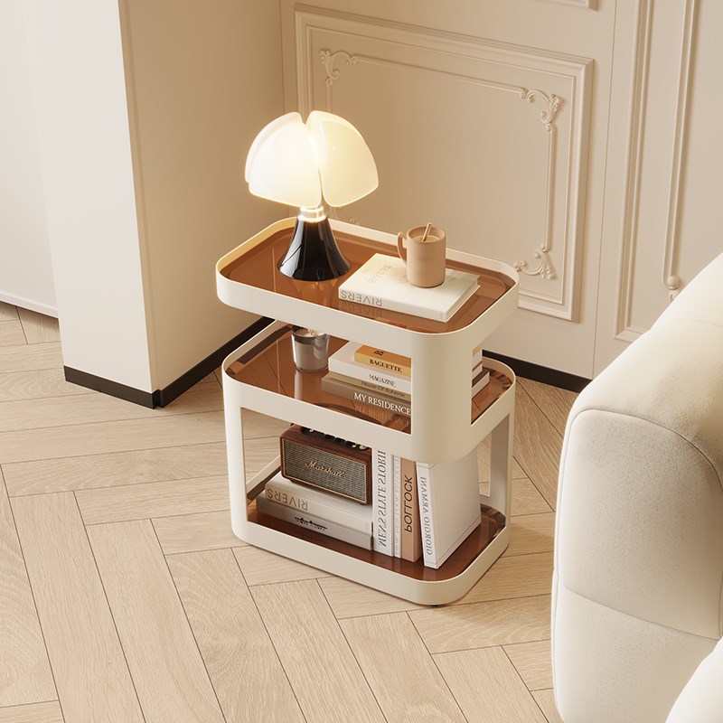 YANASO法式轻奢高级感奶油风客厅沙发边几创意极简床头置物架边柜
