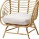 真藤藤椅靠背椅子阳台休闲家用北欧简约风格 民宿懒人藤编单人腾椅