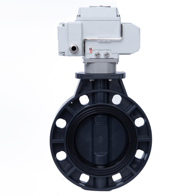 D971X-10S 电动防腐塑料蝶阀 电动UPVC蝶阀 电动塑料阀 DN50-300