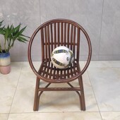 新款 全藤杆太阳椅圈椅圆形阳台休闲座椅老人用靠背椅舒适换鞋 凳