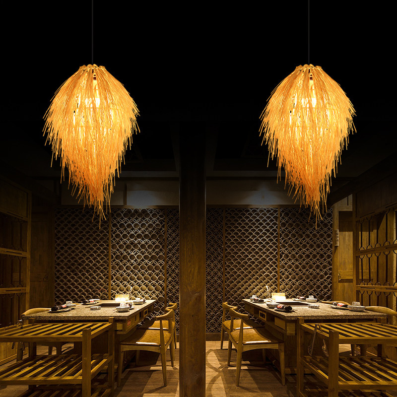 创意藤编吊灯手工编织圆形鸟巢草帽个性田园饭店餐厅农家乐竹编灯,家装灯饰光源,餐厅吊灯,淘宝优惠券,粉丝福利购,淘宝优惠卷