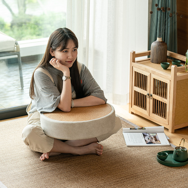 日式蒲团坐垫家用地上桌打坐墩跪垫小中式懒人草编飘窗榻榻米蒲团,居家布艺,蒲团,淘宝优惠券,粉丝福利购,淘宝优惠卷