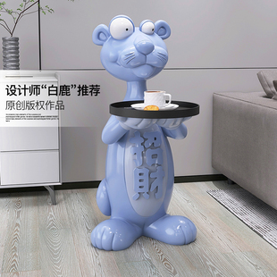 招财金钱豹客厅落地摆件家居饰品床头柜边几开店开业礼物乔迁新居