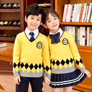 幼儿园园服女童装 春秋冬款 英伦风毛衣男童儿童小学生班服校服套装