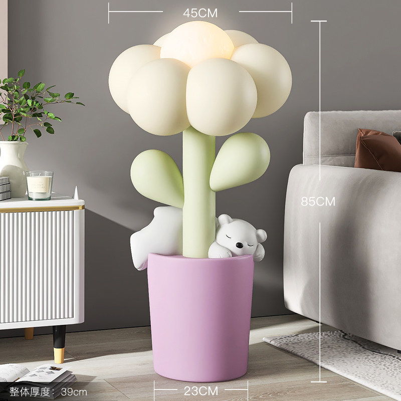 创意花朵客厅大型落地摆件电视柜沙发旁家居装饰品床头灯新居礼品,家居饰品,落地摆件,淘宝优惠券,粉丝福利购,淘宝优惠卷
